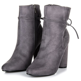 Vices New Collection Botine din piele de căprioară pe stâlp gri 3