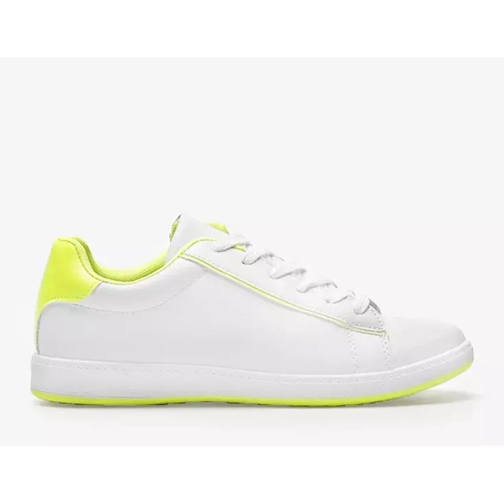 Adidași albi pentru femei Neon Yellow Carol 1