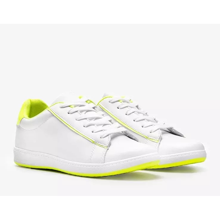 Adidași albi pentru femei Neon Yellow Carol 2