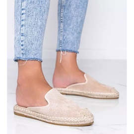 Flip-flops de culoare bej Kinshasa cu partea din față încorporată 1