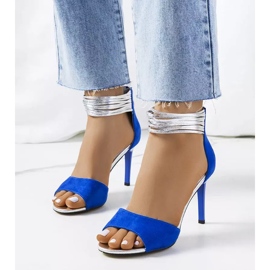 Sandale Blue Vasquez cu toc inalt albastru argint 3