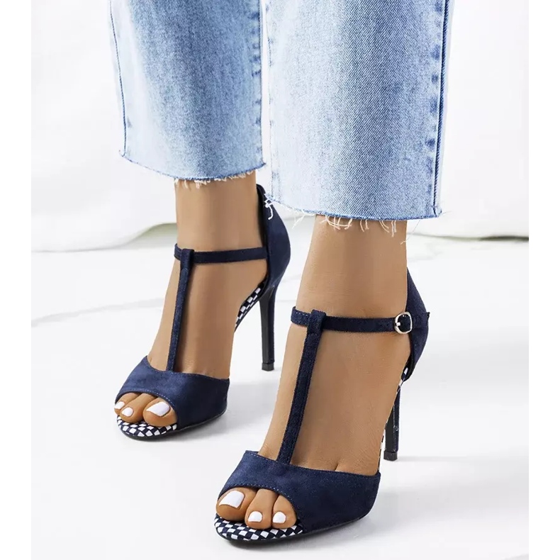 Inna Sandale bleumarin pe toc Munger albastru 1