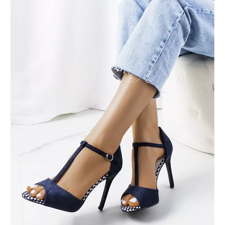 Inna Sandale bleumarin pe toc Munger albastru 2