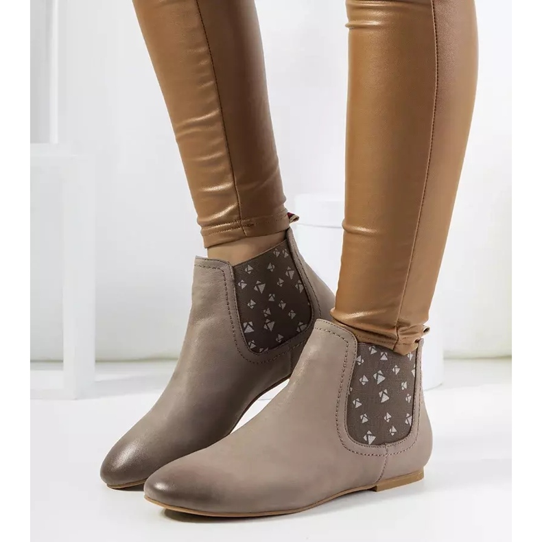 Cizme slip-on gri Lucciano bej 1