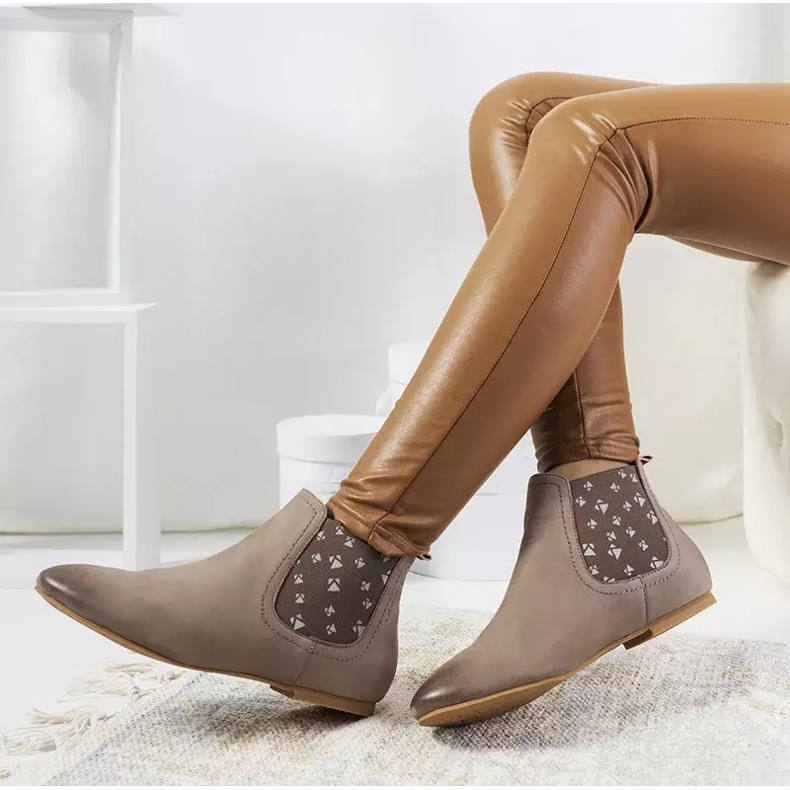 Cizme slip-on gri Lucciano bej 2