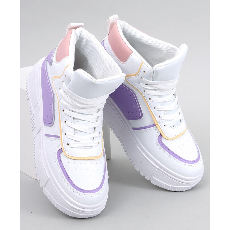 Adidași înalți Storm WHITE / PURPLE alb 1