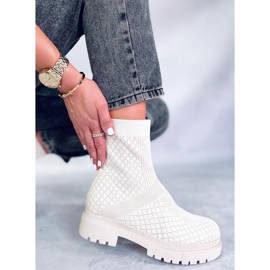 Cizme șosete cu model Rueda Beige bej 1 Cizme șosete cu model Rueda Beige bej 1