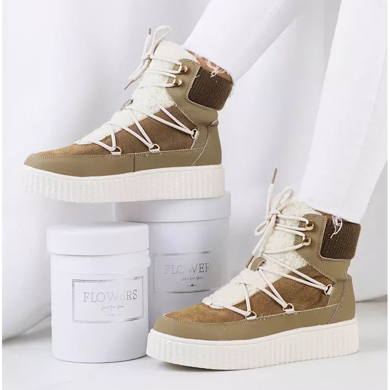 PA1 Cizme de zăpadă verzi de damă de la Laursen bej maro kaki 2 PA1 Cizme de zăpadă verzi de damă de la Laursen bej maro kaki 2