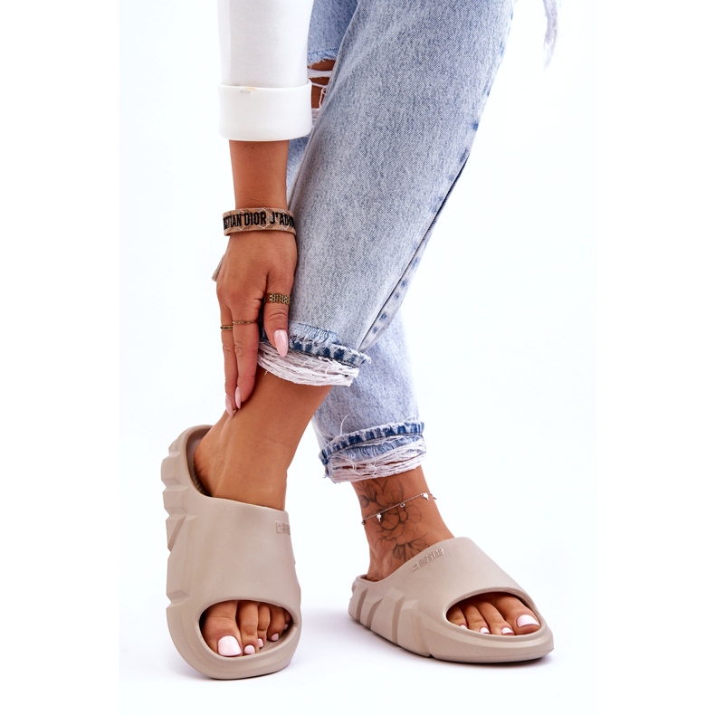 Papuci ușoare Big Star Foam pentru femei LL274593 Bej 4