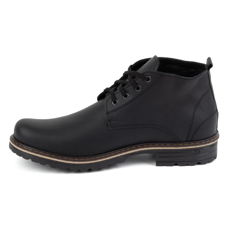 Polbut Botine barbati piele 2119 negre negru 1