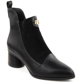 Cizme negre de damă cu toc înalt D&A S.Barski Premium Collection MR870-96 negru 1 Cizme negre de damă cu toc înalt D&A S.Barski Premium Collection MR870-96 negru 1