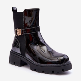 FB2 Cizme Jodhpur dama lacuite Negre Elspetia negru 1