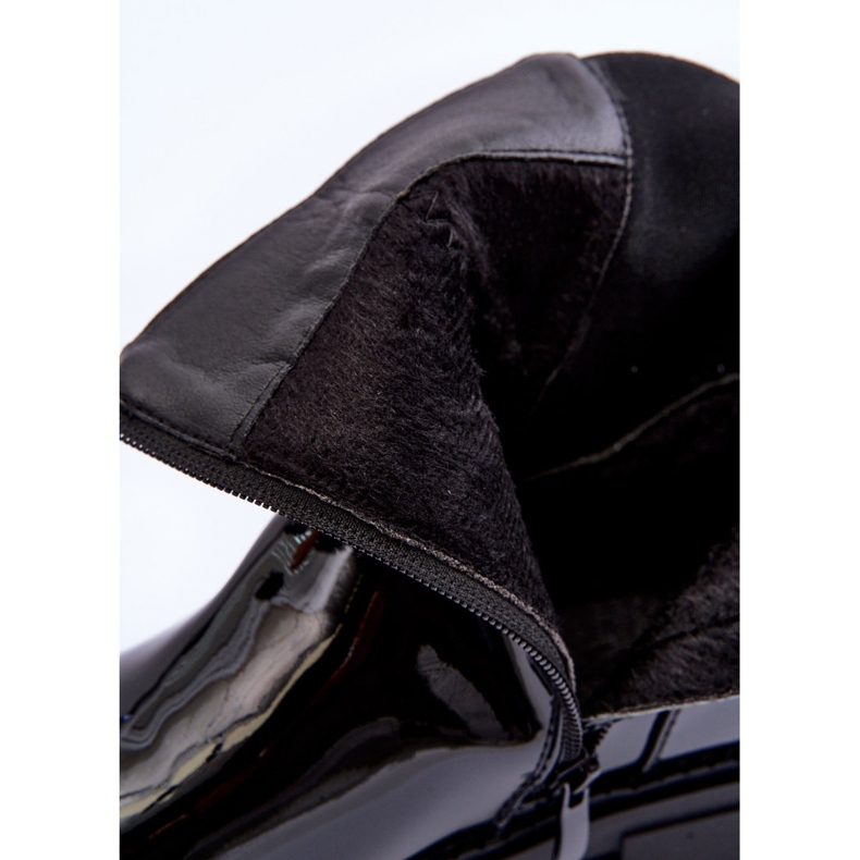 FB2 Cizme Jodhpur dama lacuite Negre Elspetia negru 2