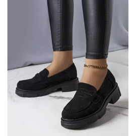 PA1 Pantofi negri din piele de căprioară ecologică de la Alacoque negru 1