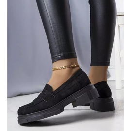 PA1 Pantofi negri din piele de căprioară ecologică de la Alacoque negru 2