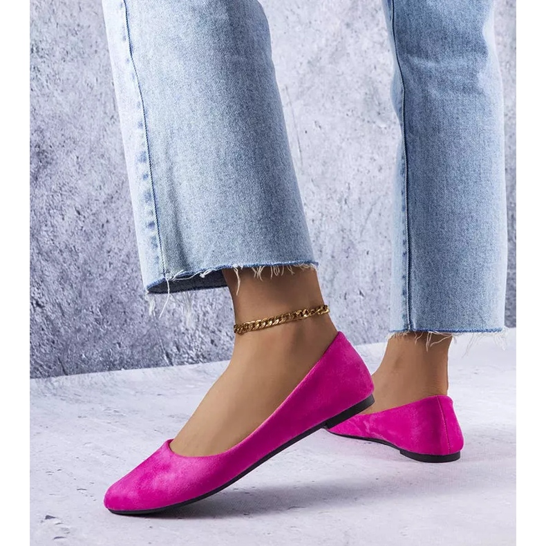 Balerini roz din piele de căprioară ecologică de la Donatien 1 Balerini roz din piele de căprioară ecologică de la Donatien 1