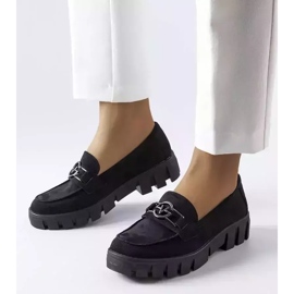 Venezia Mocasini negri din piele intoarsa ecologica de la Vinceza negru 1