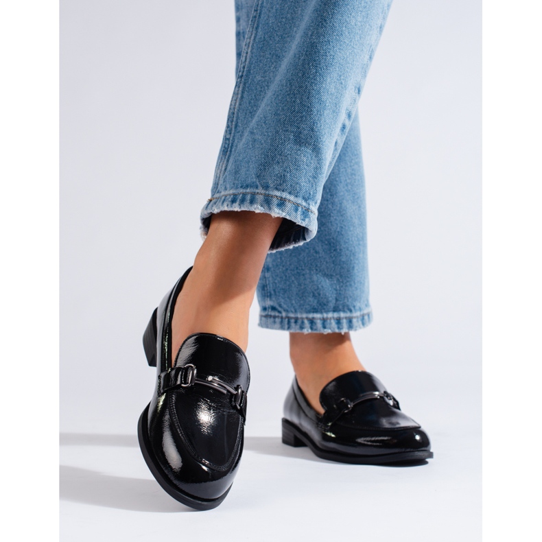 Pantofi dama eleganti lacuiti Shelovet negri negru 1