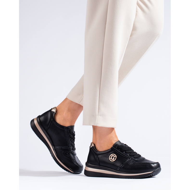 Tenisori Shelovet din piele neagră negru 1