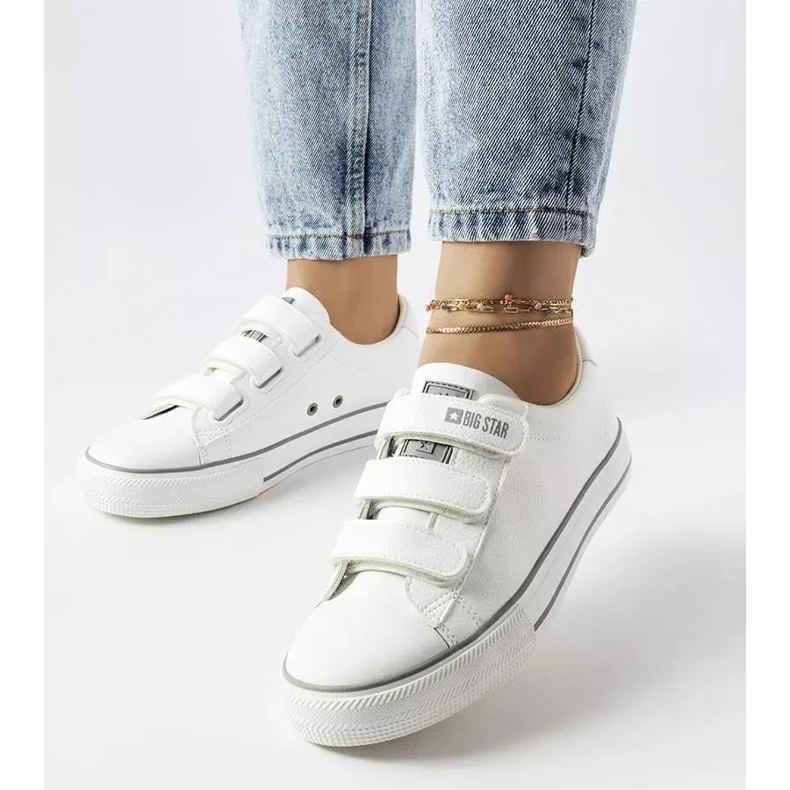 Tenisi albi cu Velcro Big Star LL274A205 1