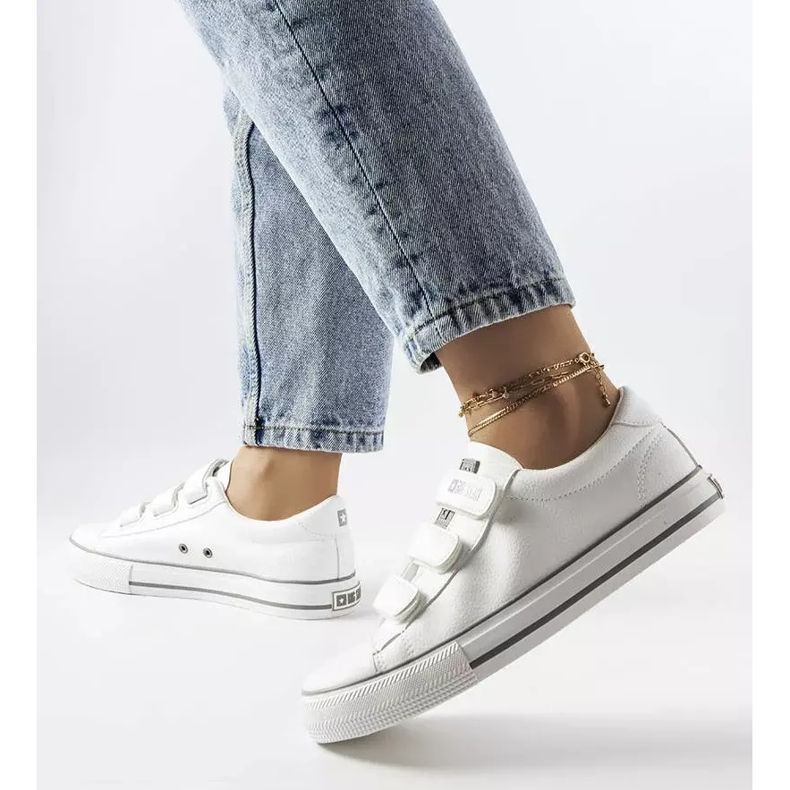 Tenisi albi cu Velcro Big Star LL274A205 2