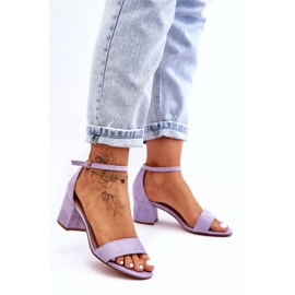 Sandale clasice cu toc mic Honeymoon violet din piele intoarsa 2 Sandale clasice cu toc mic Honeymoon violet din piele intoarsa 2