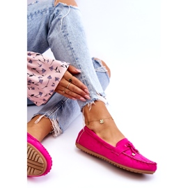 Seastar Mocasini clasici din piele intoarsa cu decor fucsia roz 3 Seastar Mocasini clasici din piele intoarsa cu decor fucsia roz 3