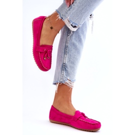Seastar Mocasini clasici din piele intoarsa cu decor fucsia roz 1 Seastar Mocasini clasici din piele intoarsa cu decor fucsia roz 1