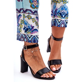 Sandale Clasice Damă Pe Toc Negru 4