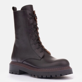 Marco Shoes Cizme din piele Marco maro 1