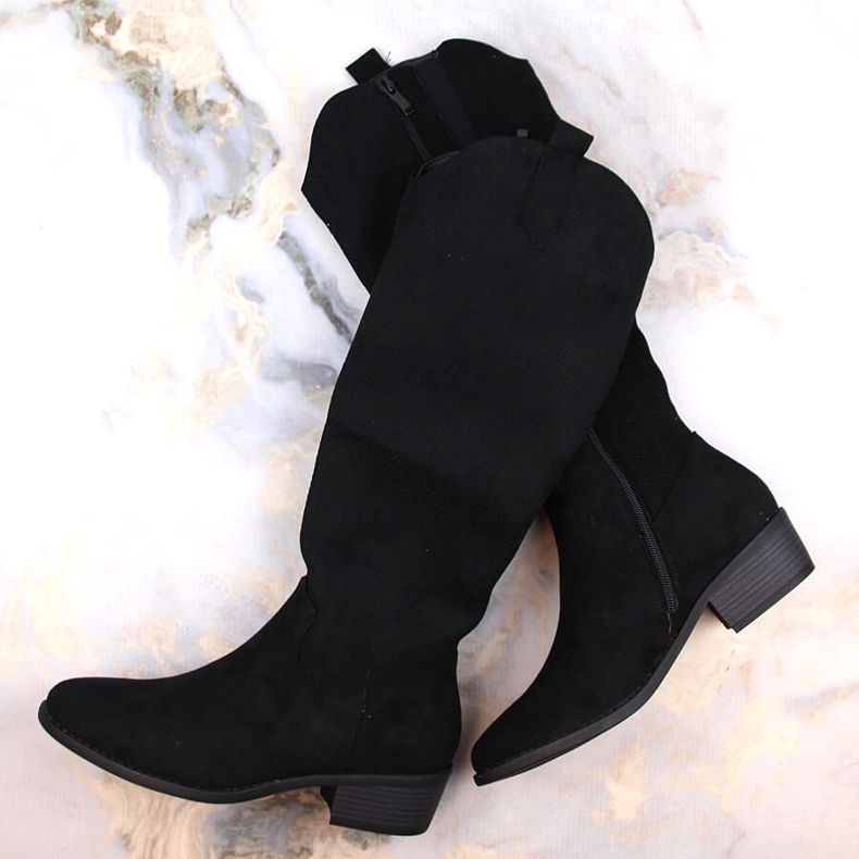 Cizme izolate dama piele intoarsa neagra Jezzi RMR2353-4 negru 1