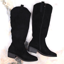 Cizme izolate dama piele intoarsa neagra Jezzi RMR2353-4 negru 2