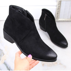 Cizme de cowboy de damă din piele intoarsa neagra Potocki SZ12188 negru 1