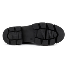 ARS Pantofi de damă din piele pe talpă groasă cu flori 1163 negru 2