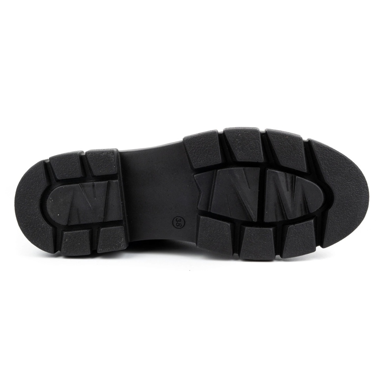 ARS Pantofi de damă din piele pe talpă groasă cu flori 1163 negru 2