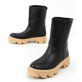 Cizme cu partea superioară dreaptă Seneh BLACK (camel) negru 1