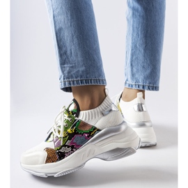 Tenisi albi cu accent animal de la Filiberto 1