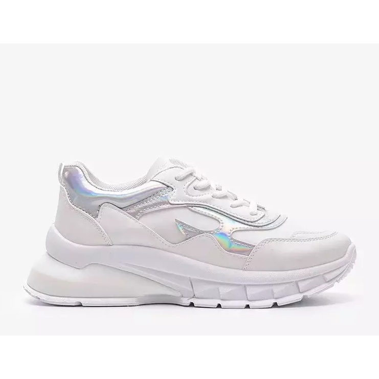 Adidași albi pe talpă groasă Kristen 1