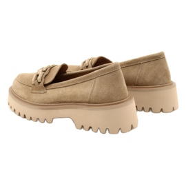 Mocasini din piele intoarsa cu decor Filippo DP4792/23 BE bej 3