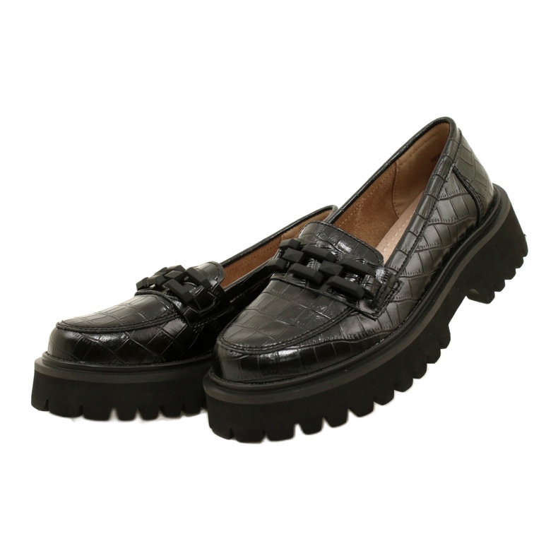 Mocasini din piele cu decor Filippo DP4792/23 BK CR negru 2 Mocasini din piele cu decor Filippo DP4792/23 BK CR negru 2
