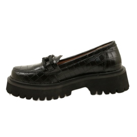 Mocasini din piele cu decor Filippo DP4792/23 BK CR negru 1 Mocasini din piele cu decor Filippo DP4792/23 BK CR negru 1