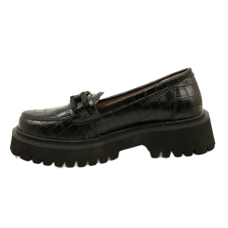 Mocasini din piele cu decor Filippo DP4792/23 BK CR negru 1 Mocasini din piele cu decor Filippo DP4792/23 BK CR negru 1