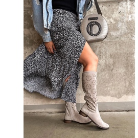 Olivier Cizme deschise gri deschis pentru femei 2