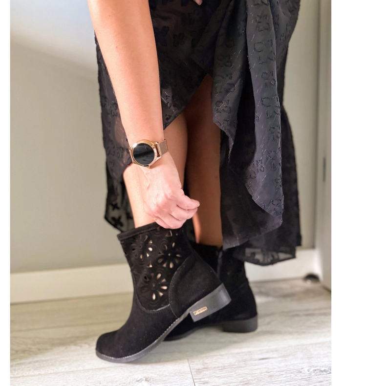 Olivier Cizme confortabile cu deschizături negre Alice negru 2 Olivier Cizme confortabile cu deschizături negre Alice negru 2