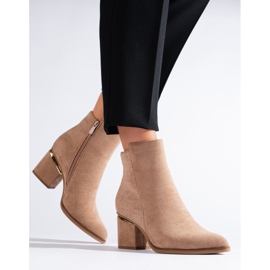 Botine de piele intoarsa bej de la Shelovet 1