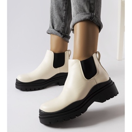 Botine bej pe platformă neagră de la Marinone 2