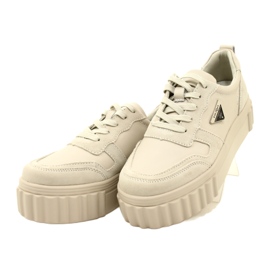 Creepers din piele bej Filippo DP4913/23 BE bej 2
