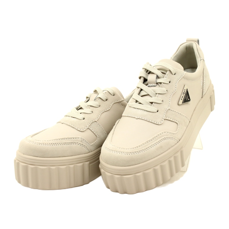 Creepers din piele bej Filippo DP4913/23 BE bej 2