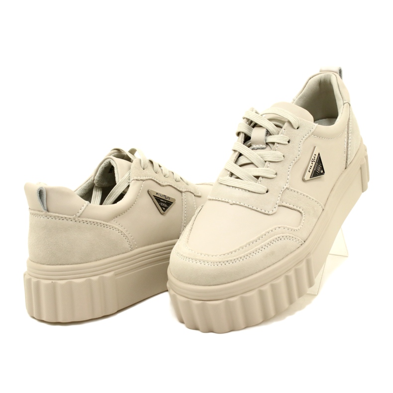 Creepers din piele bej Filippo DP4913/23 BE bej 3