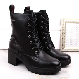 Cizme negre Vinceza cu siret pe post negru 1 Cizme negre Vinceza cu siret pe post negru 1